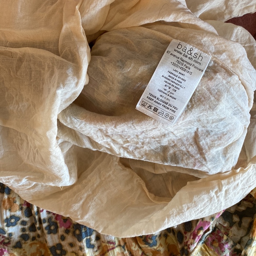 BA&SH A-line Tiered Skirt in Diary Ocre Printed Floral size 1 - Picture 6 of 11